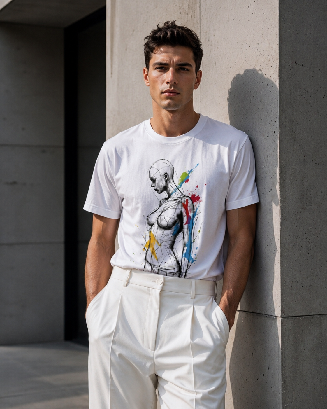 T-Shirt "Geometric Muse" – White Edition
